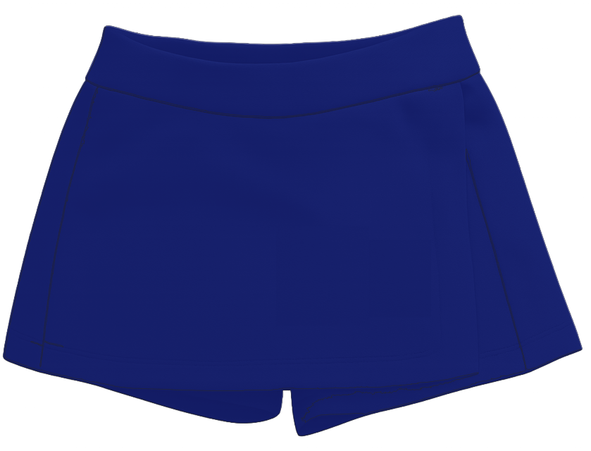 Short Saia de Uniforme Liso Helanca - (Azul Royal)